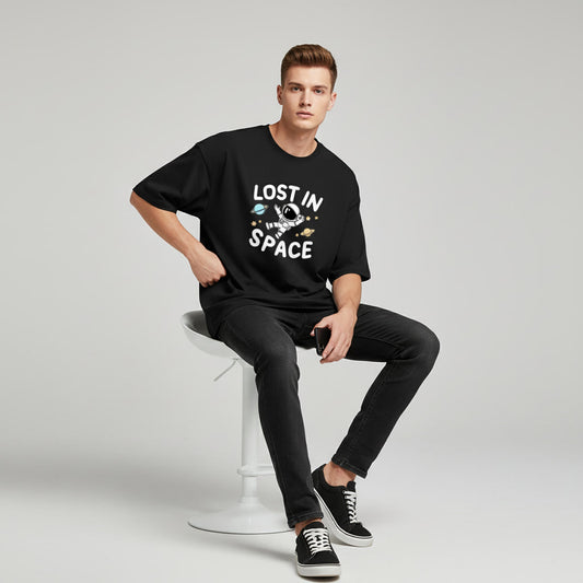 "Lost in Space" Oversized T-Shirt - Astronaut Graphic Tee